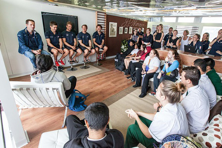 The team enjoyed the visit from Beacon Foundation youngsters