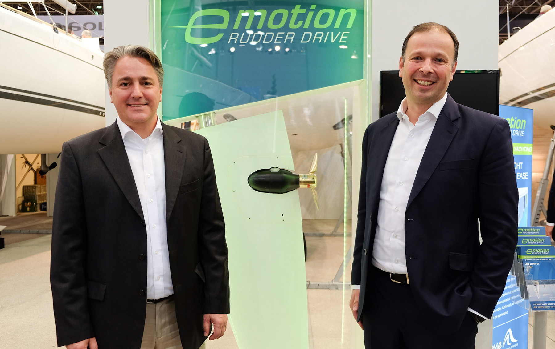 Jens Gerhardt, Hanse Yachts CEO (left) and Dr. Christoph Ballin, Torqeedo co-founder and CEO