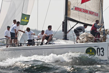 The Royal Cork Yacht Club (seen here during the 2011 Invitational Cup) will be led once again by Anthony O’Leary when they compete in 2013. (Rolex / Kurt Arrigo).
