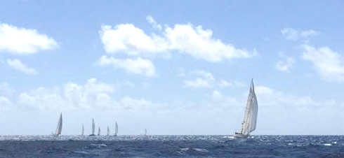 Leading the pack for a while downwind in race two!