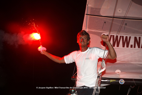 Fr�d�ric Denis (Nautipark) first to Point-�-Pitre