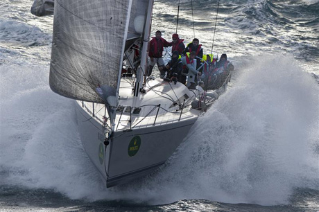 CITTA LIPPA 8 (ITA) surfing the waves in the final approach to Malta